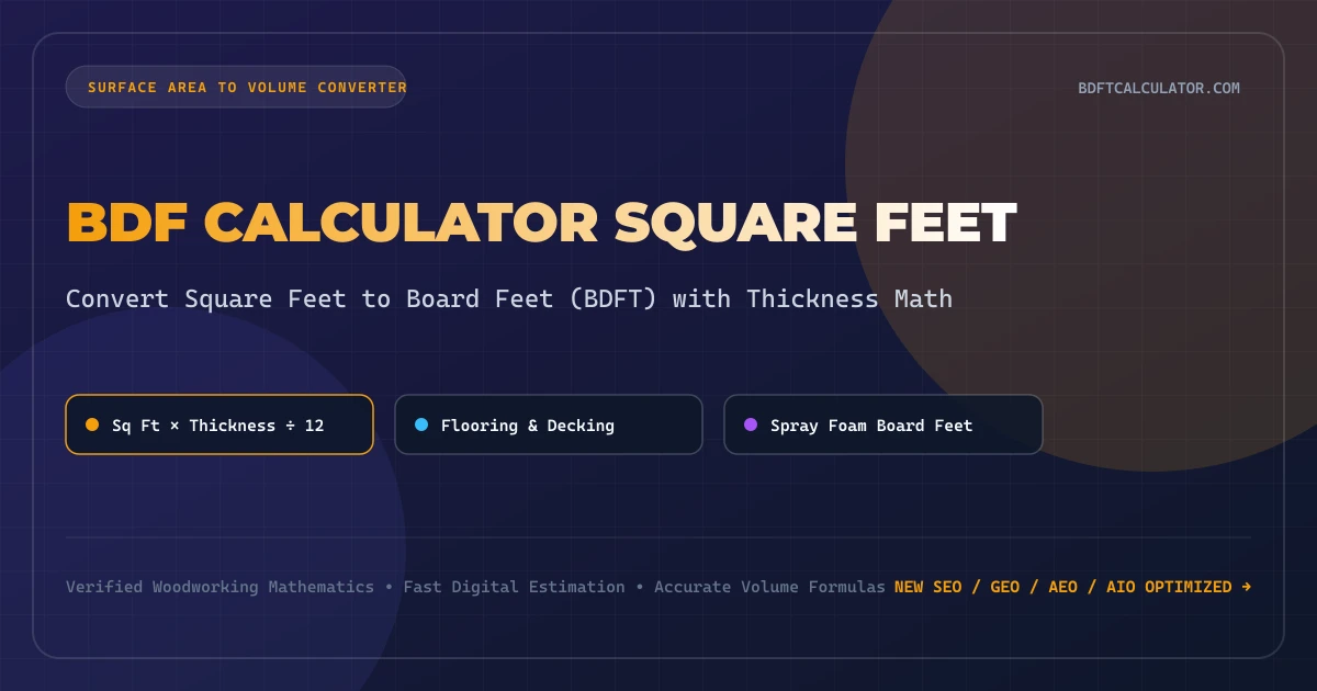 BDF Calculator Square Feet: How to Convert Sq Ft to Board Feet (Formulas & Tables)