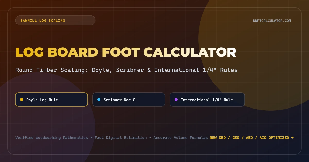 Log Board Foot Calculator: Free Scaling Tool, Formulas & Timber Yield Rules