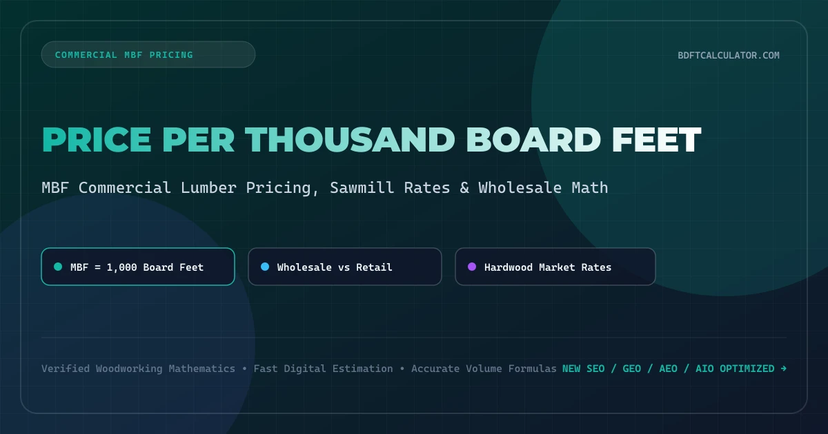 Price Per Thousand Board Feet Calculator: MBF Lumber Pricing & Cost Guide